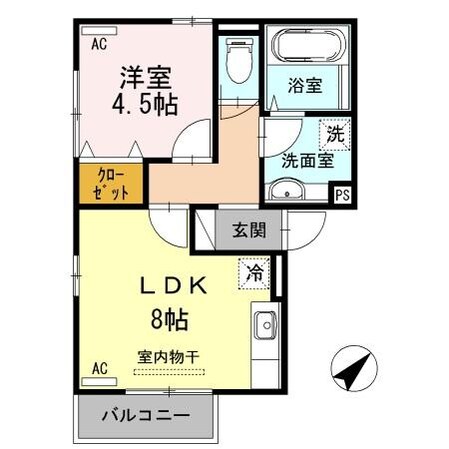 サニーフラット（D)の物件間取画像